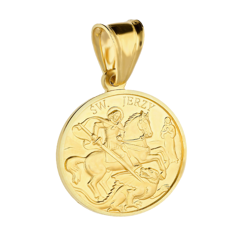 Medalik złoty Święty Jerzy w kole DJ476 próba 585