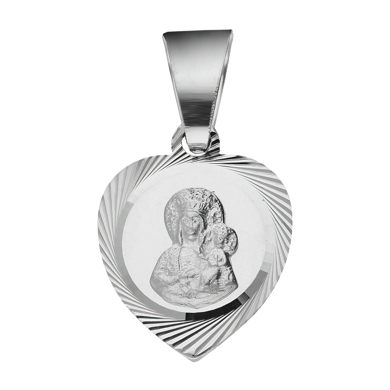 Medalik srebrny Częstochowska w sercu MV GMD102 próba 925