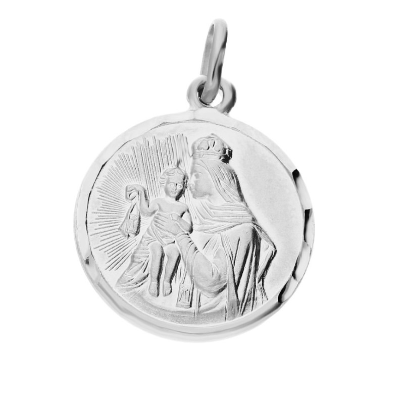 Medalik z białego złota Szkaplerz pr. 585 - JubilerSezam.pl