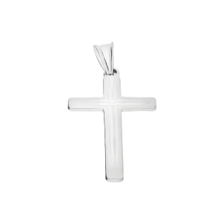 Krzyżyk srebrny fazowany z kwadratowymi ramionami