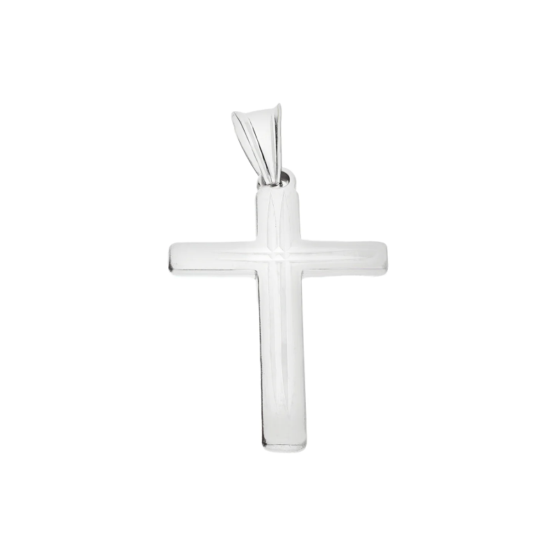 Srebrny Krzyżyk Fazowany Kwadratowy - JubilerSezam.pl