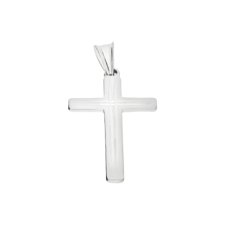 Krzyżyk srebrny fazowany z kwadratowymi ramionami