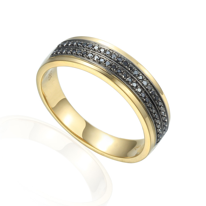 Zawieszka złota LINE z czarnymi diamentami AW 81543 Y BL próba 585