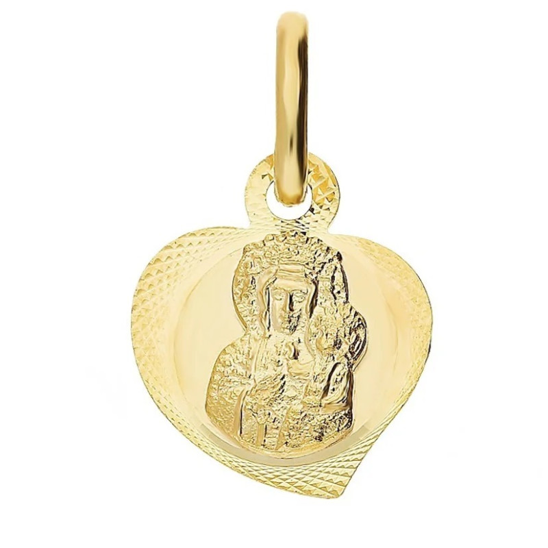 Medalik złoty Częstochowska w sercu próba 333