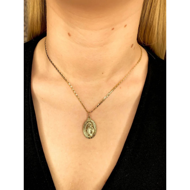 Medalik złoty z wizerunkiem Matki Boskiej Niepokalanej próba 333