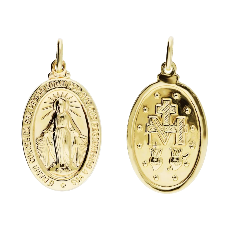 Medalik złoty Niepokalana w owalu próba 585