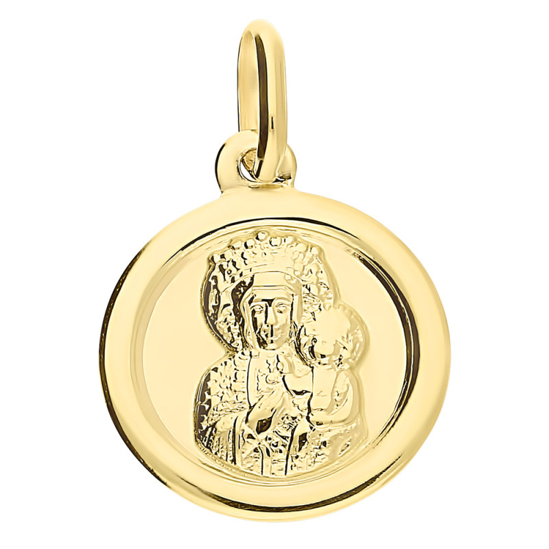 Medalik złoty Częstochowska w kółku próba 333