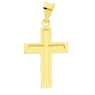 Złoty Krzyżyk Żłobiony - Klasyczny i Subtelny - JubilerSezam.pl