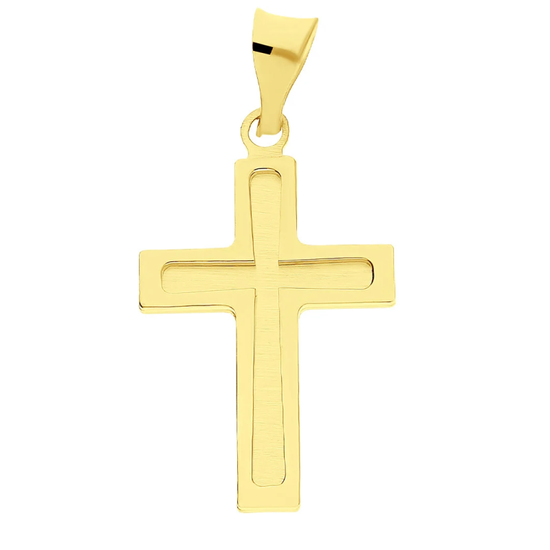 Krzyżyk złoty ze żłobionym środkiem