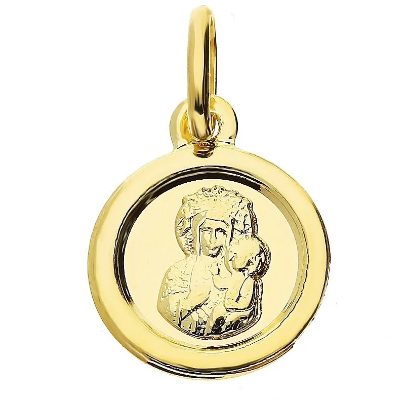 Medalik złoty Częstochowska w kółku próba 333