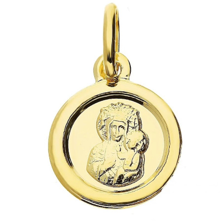 Medalik złoty Częstochowska w kółku próba 333