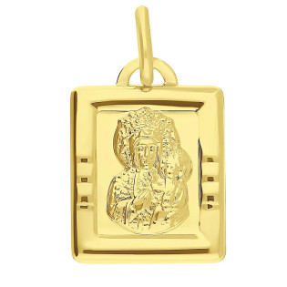 Medalik złoty blaszka z Matką Częstochowską próba 585