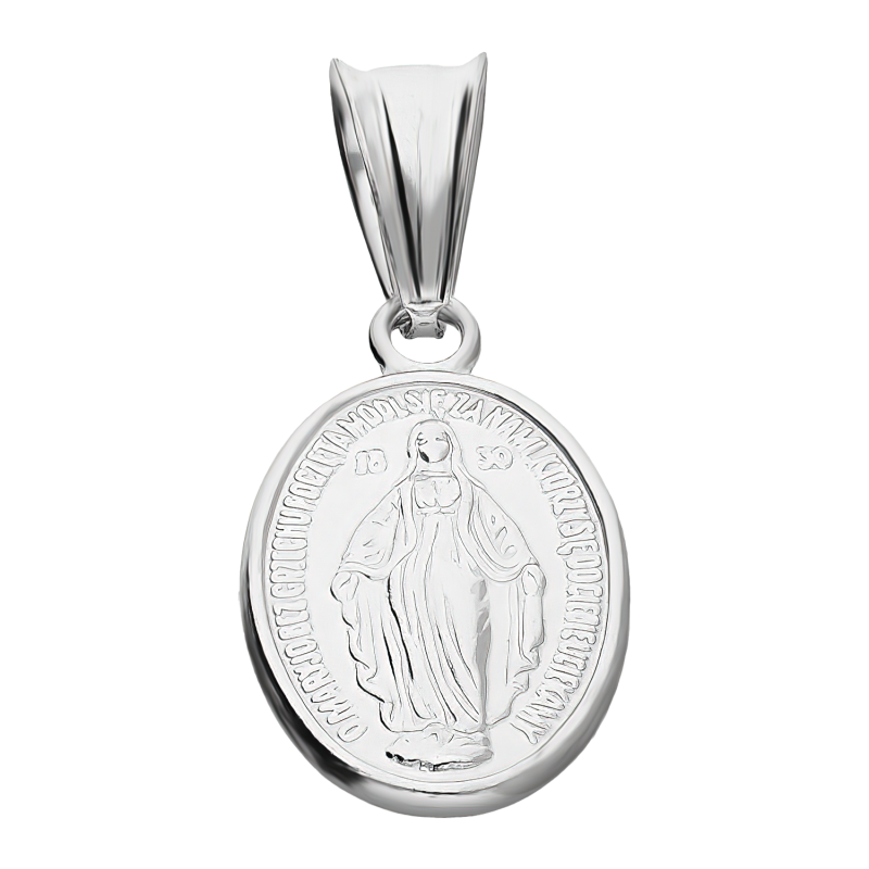 Medalik srebrny Niepokalana w owalu
