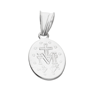 Medalik srebrny Niepokalana w owalu