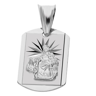 Medalik srebrny Szkaplerz prostokąt zaokrąglony