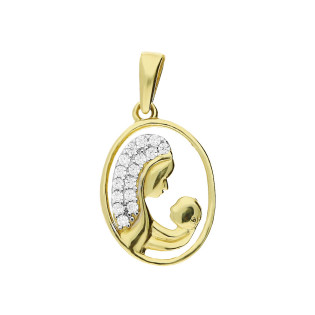 Złoty Medalik Matka Boska z Dzieciątkiem pr. 585 - JubilerSezam.pl