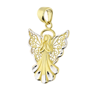 Medalik złoty ażurowy w dwóch kolorach próba 375