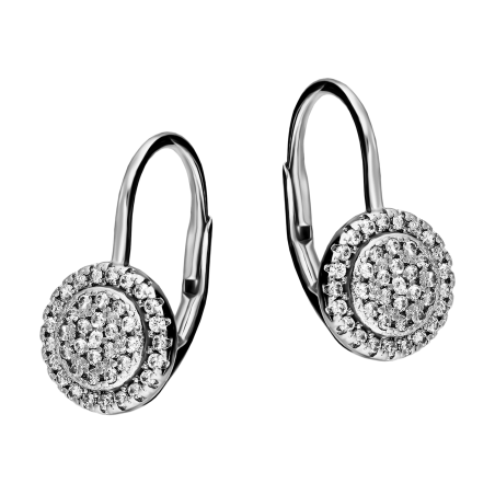 Kolczyki srebrne koło z białymi cyrkoniami/big.zam.