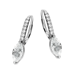 Srebrne Kolczyki Łezki z Cyrkonią - Eleganckie - JubilerSezam.pl