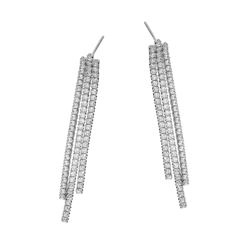 Srebrne kolczyki wiszące z cyrkoniami - JubilerSezam.pl