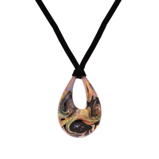 Naszyjnik srebrny ze szkłem murano w formie kropli