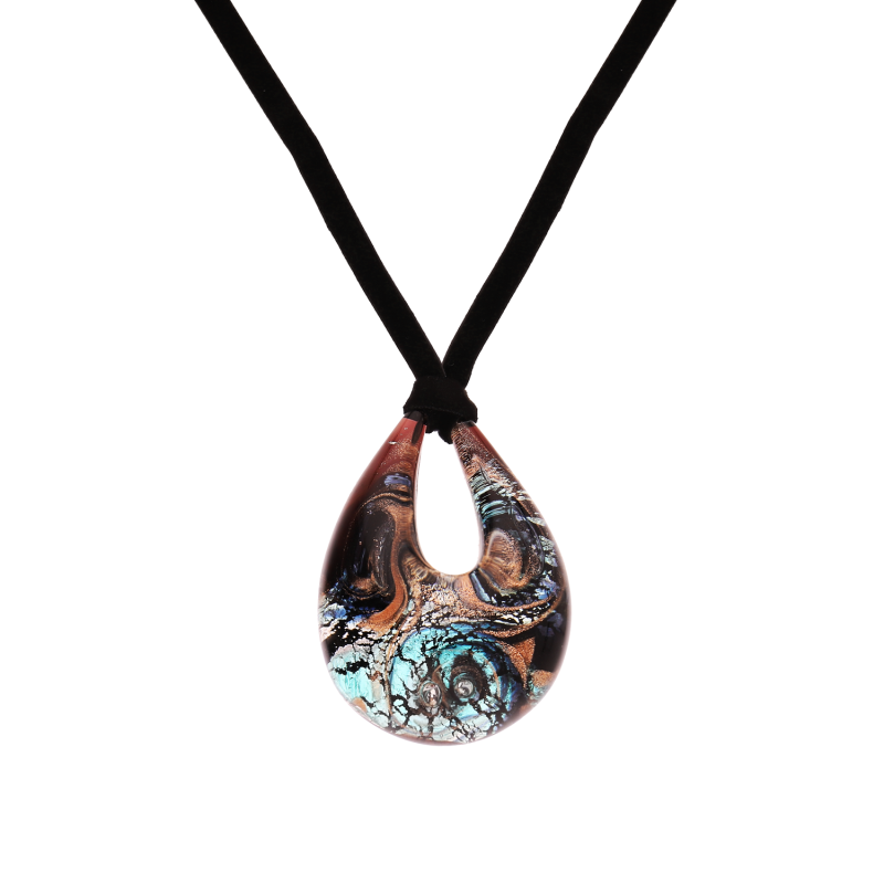 Naszyjnik srebrny ze szkłem murano