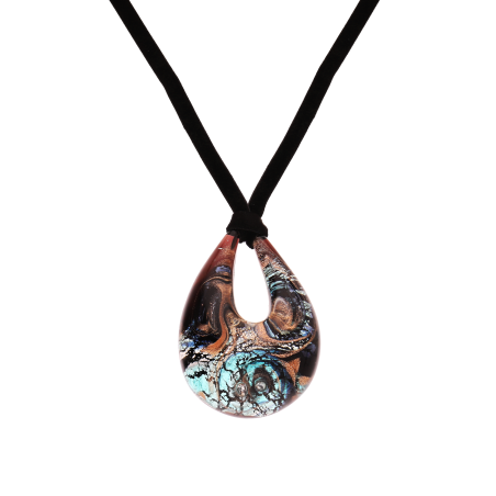 Naszyjnik srebrny ze szkłem murano