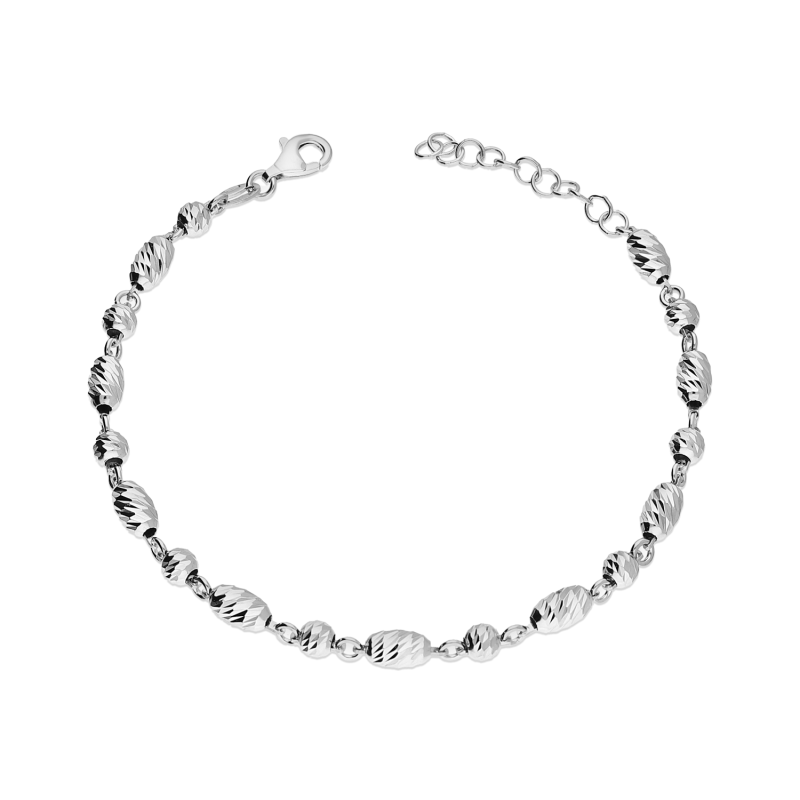 Srebrna bransoletka z grawerem kulki owale - JubilerSezam.pl