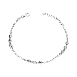 Srebrna Bransoletka Kulki Grawerowane Rolo - JubilerSezam.pl