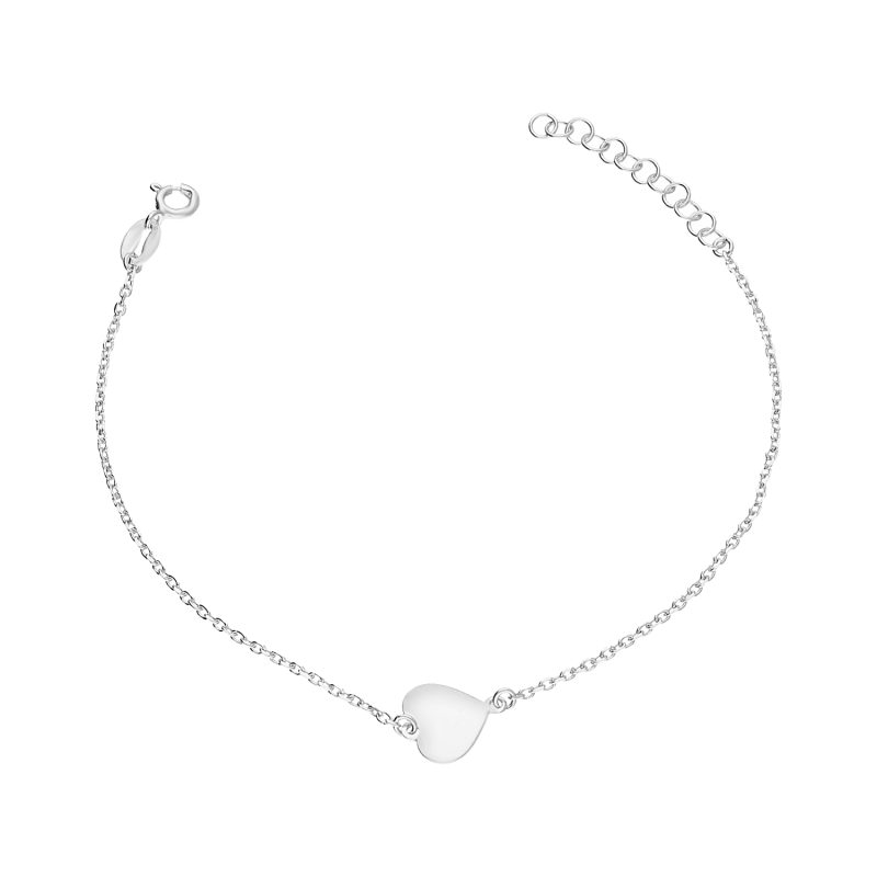 Srebrna Bransoletka Serce Bokiem Anker - JubilerSezam.pl