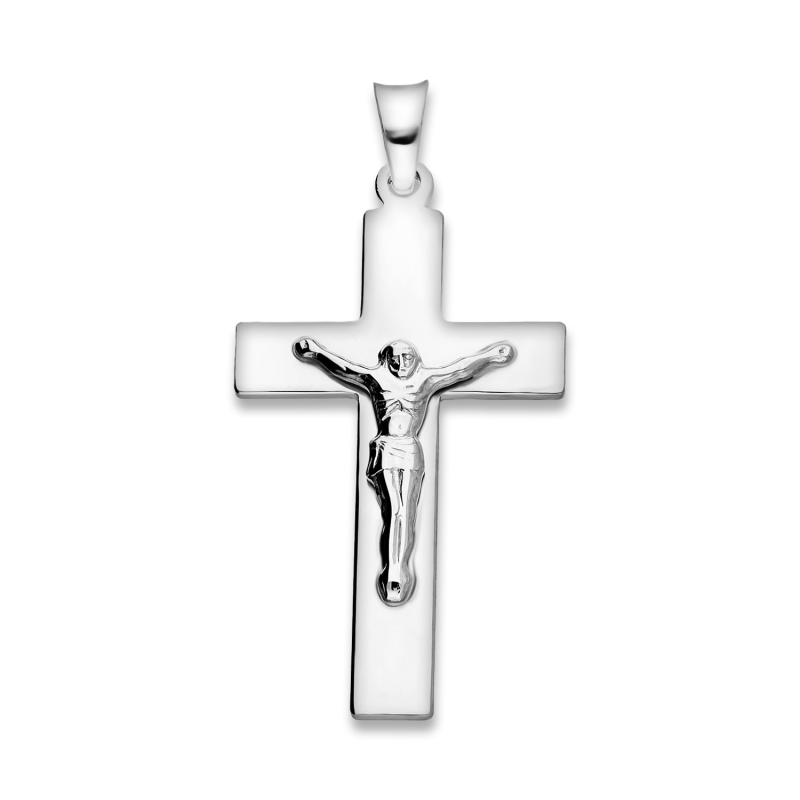 Srebrny Krzyżyk z Jezusem - Elegancki i Symboliczny - JubilerSezam.pl
