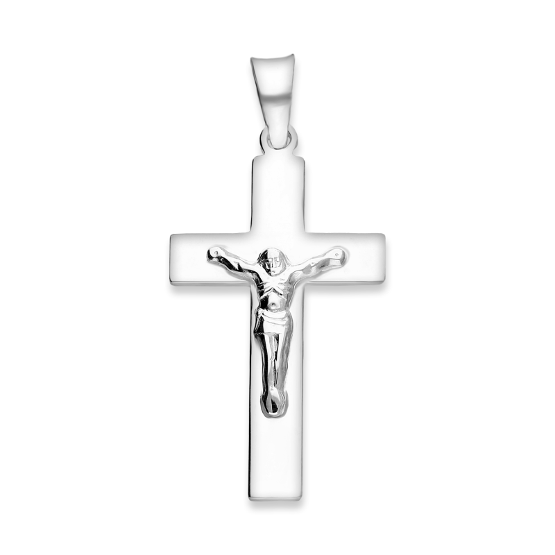 Srebrny Krzyżyk z Jezusem - Symbol Wiary - JubilerSezam.pl