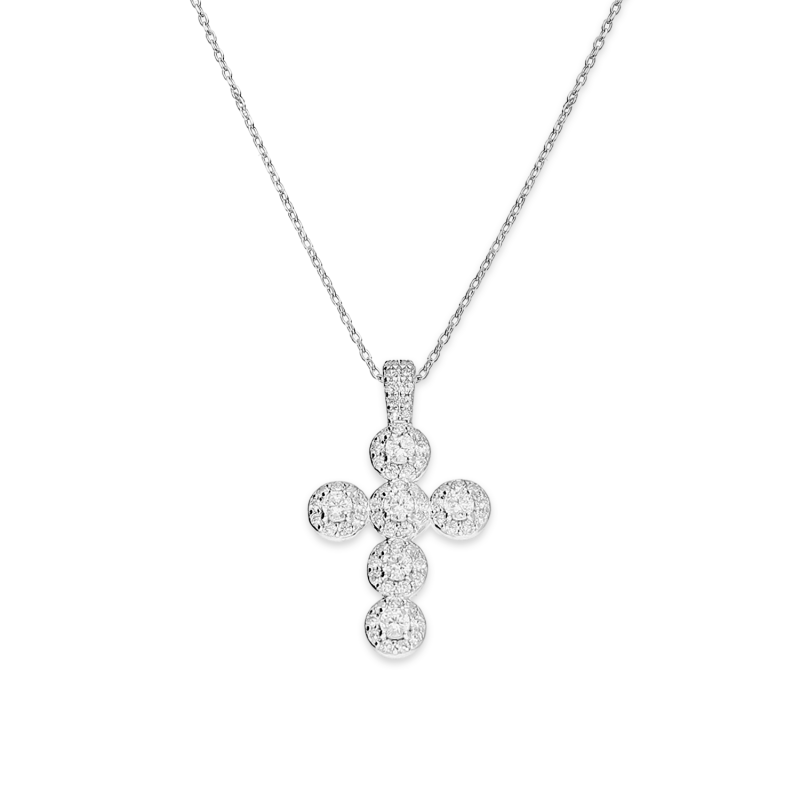 Srebrny Naszyjnik Krzyżyk z Cyrkoniami - JubilerSezam.pl