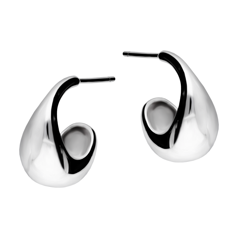 Kolczyki srebrne kropla zawinięta pod ucho