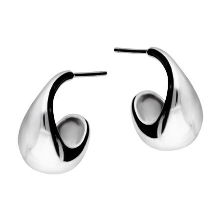 Kolczyki srebrne kropla zawinięta pod ucho