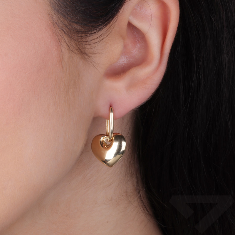 Kolczyki złote viralowe z sercem