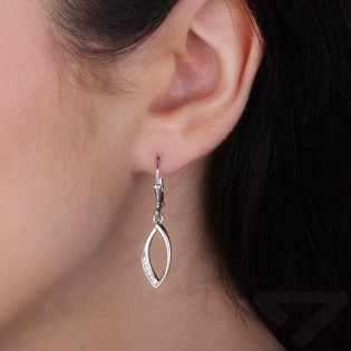 Kolczyki srebrne łezka z cyrkoniami