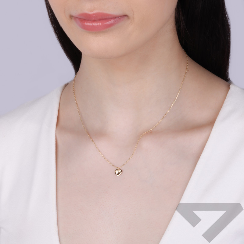 Naszyjnik złoty z grawerowanym sercem próba 585