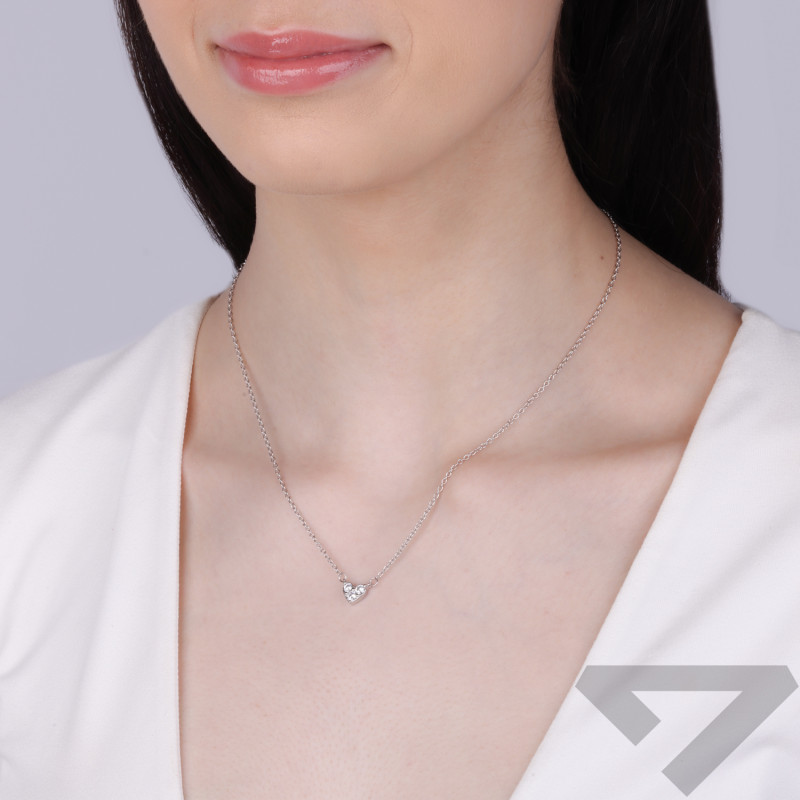 Srebrny Naszyjnik Serce z Cyrkoniami - JubilerSezam.pl