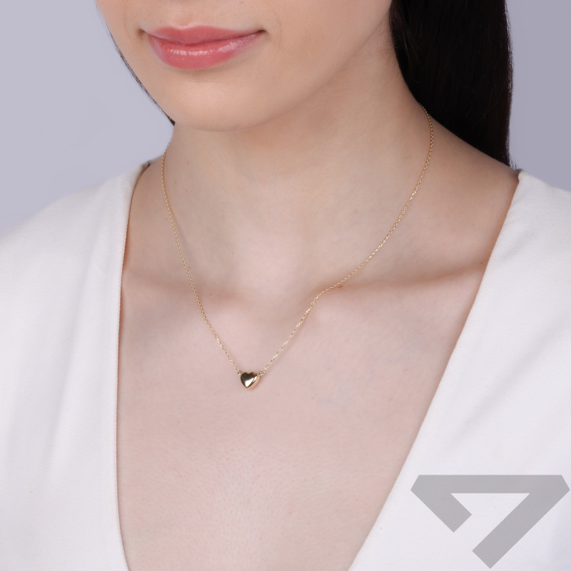 Naszyjnik złoty celebrytka z sercem próba 375