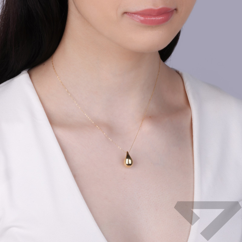Naszyjnik złoty z gładką kroplą