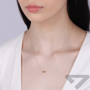 Naszyjnik złoty z grawerowaną kulką