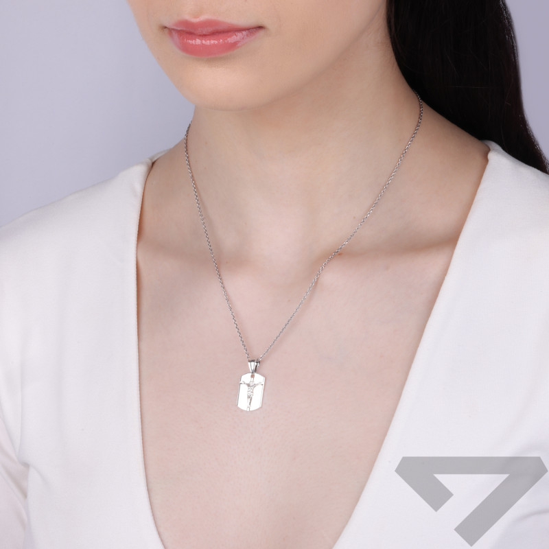 Medalik srebrny blaszka z Panem Jezusem