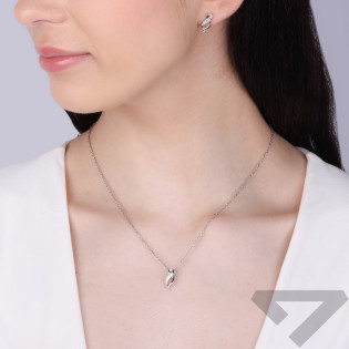 Komplet srebrny kolczyki i zawieszka zawijas z cyrkoniami