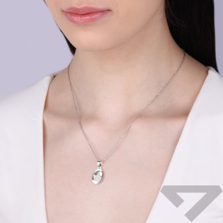 Medalik srebrny rodowany Szkaplerz owalny próba 925