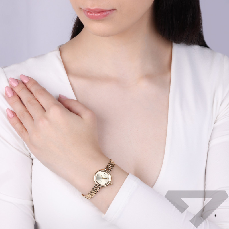 Złoty Zegarek Damski z Okrągłą Tarczą - JubilerSezam.pl