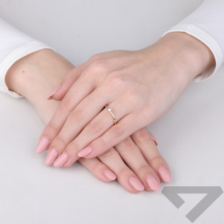 Pierścionek zaręczynowy Soliter z diamentem 0,04 ct próba 585