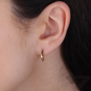 Kolczyki pozłacane kółka pięciokąt