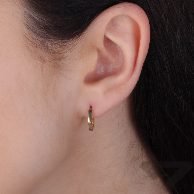 Kolczyki pozłacane kółka pięciokąt