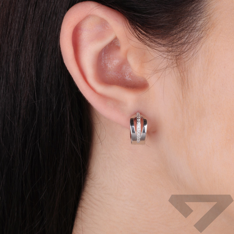 Kolczyki srebrne pazurki z cyrkoniami